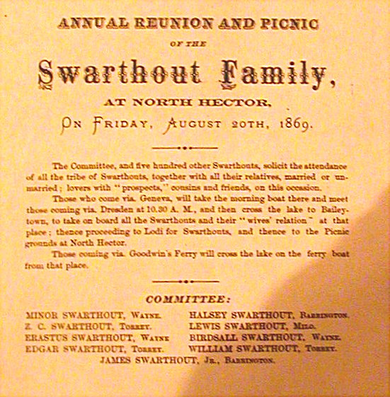 1869 Swarthout Reunion Flyer