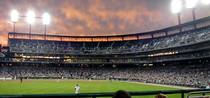 Tiger Stadium from the outfield